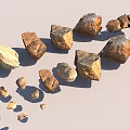 Rock Stone Scanning Asset Game Props Ornaments Flower Border Group Setches 3d model