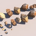 Rock Stone Scanning Asset Game Props Ornaments Flower Border Group Setches 3d model