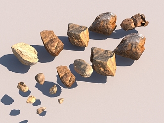 Rock Stone Scanning Asset Game Props Ornaments Flower Border Group Setches 3d model