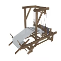 Ancient Wooden Loom Traditional Industrial Weaving Equipment with Classic Design and Functional Structure
