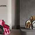 Modern Comfortable Massage Chairs With Pink Beige And Black Stylish Design In Interior Setting