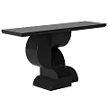 Modern Black Side Table With Geometric Curved Base And Sleek Smooth Surface Design 3d model