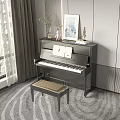 Stylish Piano With Art Supplies And Decorative Items In Modern Room