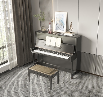 Black Piano Modern Piano 3d model