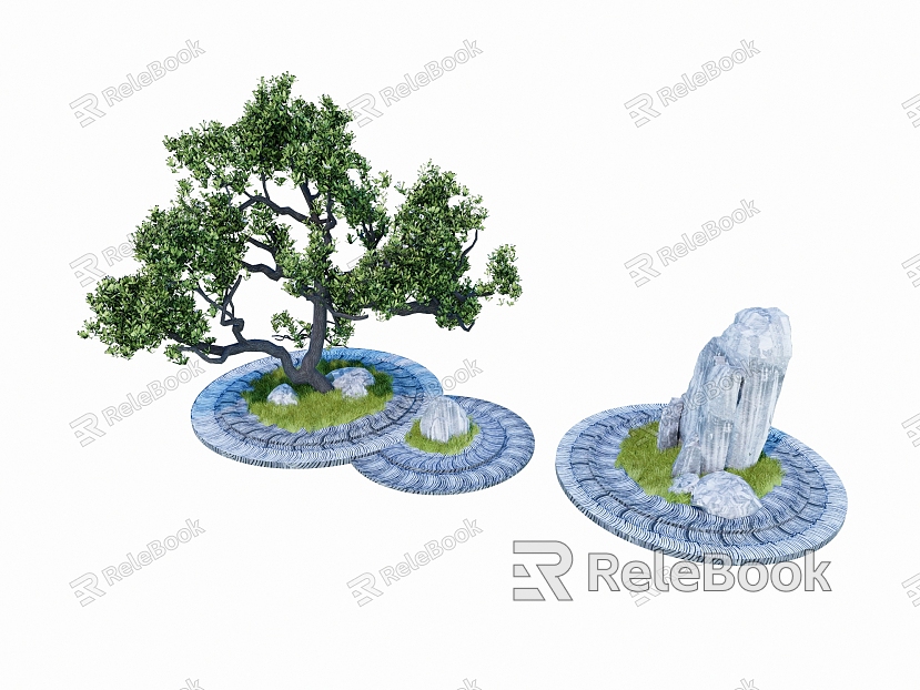 Landscape Stone Courtyard Stone Sick Stone Combination model