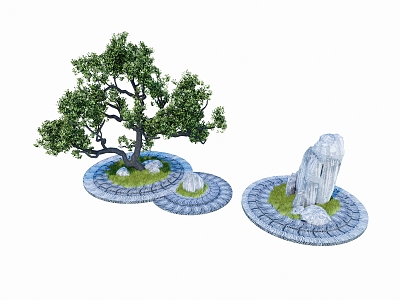 Landscape Stone Courtyard Stone Sick Stone Combination 3d model