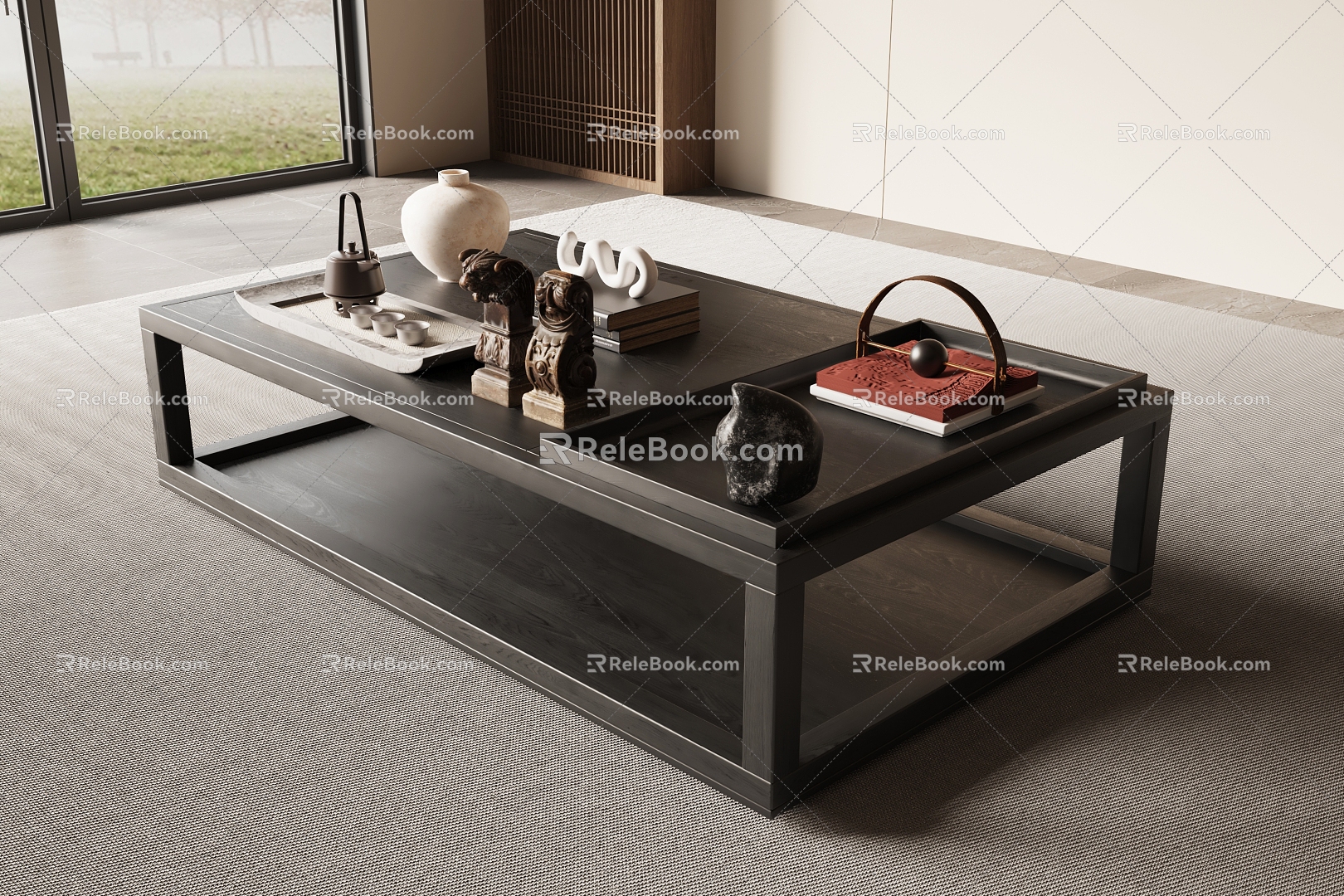 New Chinese Song Style Coffee Table 3d model