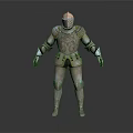 Medieval Knight Armor With Detailed Metal Design Standing On Dark Background