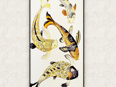 Modern Animal Painting Carp Hallway Hanging Painting model