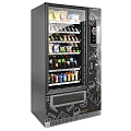 Commercial Automatic Vending Machine With Assorted Snacks Drinks And Modern Black Design 3d model