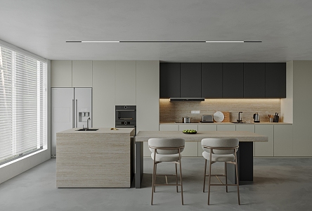 Open kitchen Modern kitchen 3d model