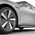 Silver Electric Sedan With Red Seats And Modern Sleek Autonomous Design