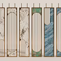Elegant Modern Room Dividers With Marble Texture And Vertical Slat Frames