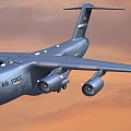 U S Air Force Fighter Jet Flying Over Desert Sky With Engines And Wings
