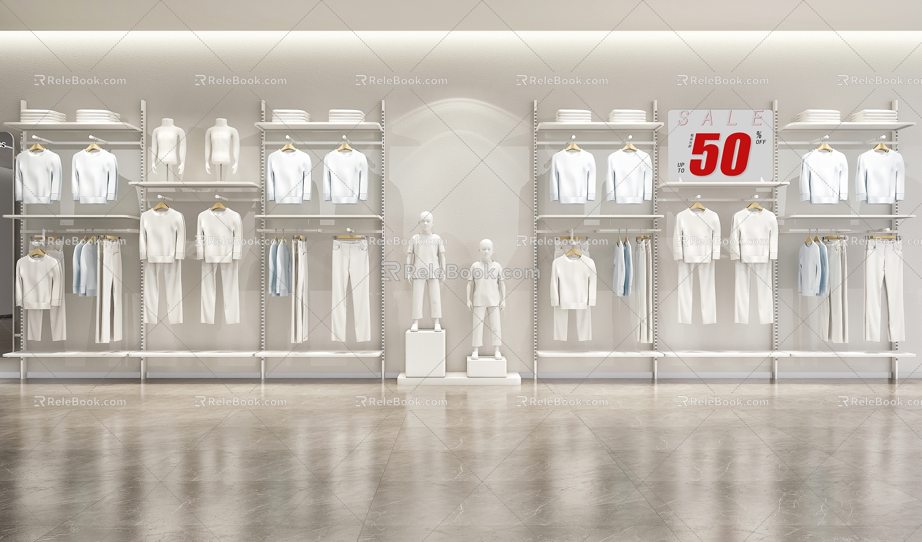 clothing store shelves 3d model