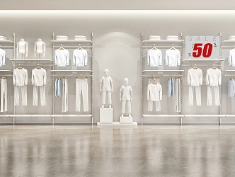 clothing store shelves 3d model