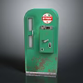 Vintage Green Coin Operated Vending Machine With Dr Pepper Logo And Rusty Surface