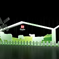 Duihuo Asia Event Entrance With Tree Shaped Structure And Cow Decoration Illuminated