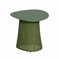 Green Woven Coffee Table Featuring Round Top And Sturdy Base Design 3d model