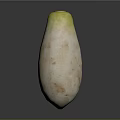 Fresh Daikon Radish with Green Top and White Root on Dark Background
