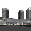 Commercial Complex With High Rise Buildings Shopping Mall And Plaza Facilities