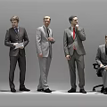 Diverse Group of People in Various Outfits with Different Poses Standing and Sitting