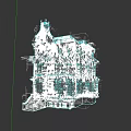 Detailed Three Story Detached Villa With Tower Balcony And Staircase Exterior
