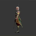 Man In Ornate Traditional Warrior Outfit Standing With Decorated Sword