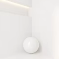 Minimalist White Interior With Tiled Wall Horizontal Light Strip And White Sphere 3d model