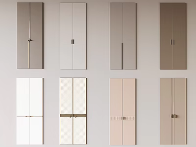 Modern Stylish Wardrobe Doors With Various Colors And Sleek Minimalist Designs 3d model