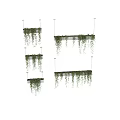 Decorative Plant Ornament Set With Hanging Green Vines And Grid Wall Design