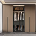 Modern Wardrobe Interior Design With Glass Doors Hanging Clothes And Storage
