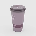 Purple Disposable Coffee Cup With Lid And Logo On Package Text Body