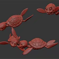 Modern game character little turtle cartoon little turtle 3d model