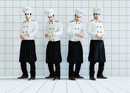 Modern man chef figure 3d model