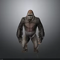 Realistic Gorilla 3D Character Model Standing With Muscular Body And Detailed Structure