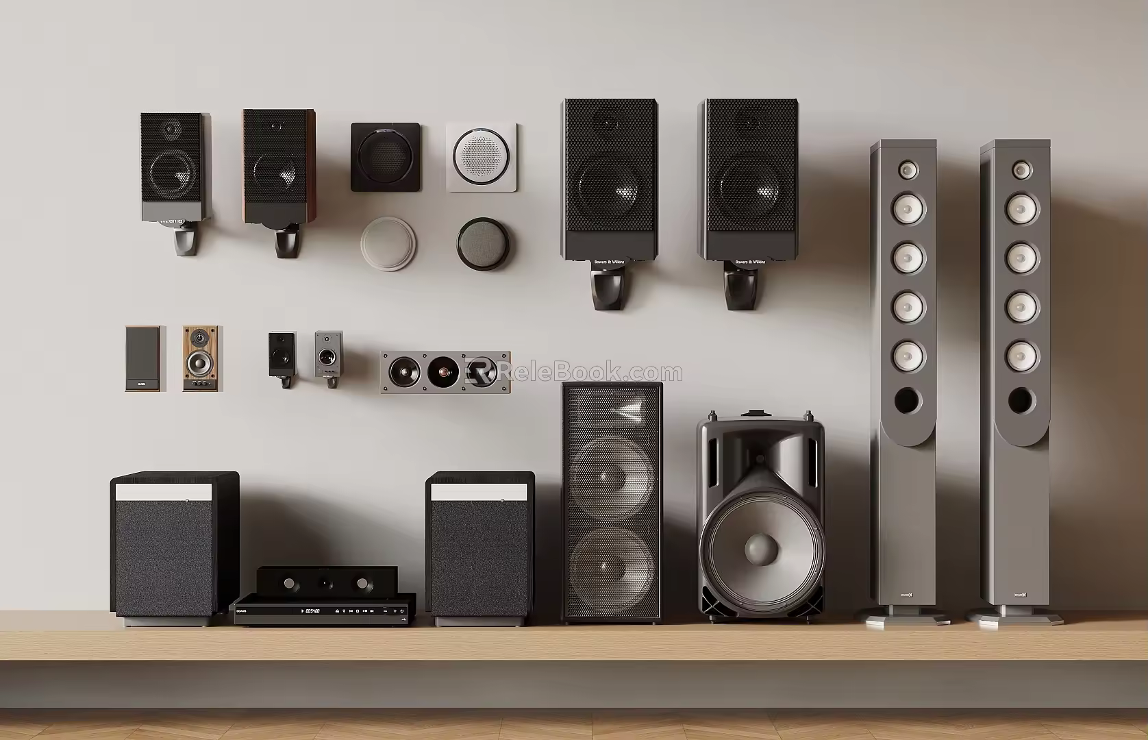 Modern Audio Vertical Audio Speaker Subwoofer 3d model
