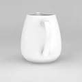 Technology Exhibition Hall Displaying Modern White Kettle 3D Model with Innovative Design