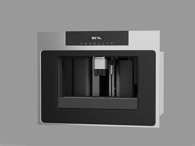 Modern Built in Stainless Steel Kitchen Appliance With Sleek Black Panel Design 3d model