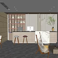 Modern Front Desk Hotel Front Desk Space 3d model