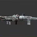 Detailed Interstellar Spaceship Model With Engine Parts And Cockpit Structure
