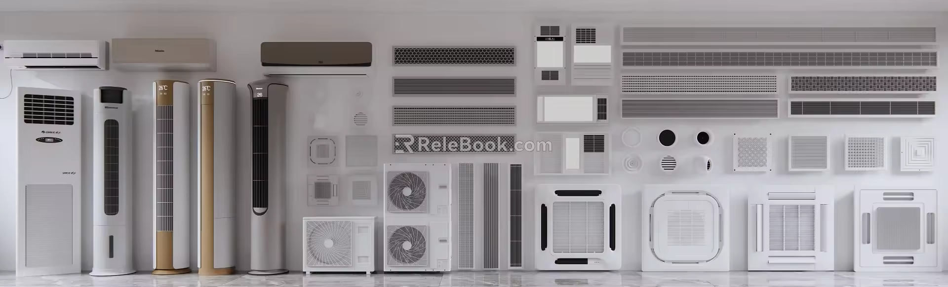 Modern air conditioner air conditioner sealing external machine wall-mounted vertical air conditioner ventilation fan cool bully 3d model
