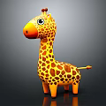 Adorable Standing Giraffe Doll With Yellow Brown Spots Orange Nose And Black Eyes