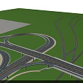 Modern Highway Bridge Interchange With Multiple Lanes Circular Design And Green Surroundings