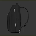 Black Modern Design Backpack With Zipper Closure And Adjustable Shoulder Straps 3d model