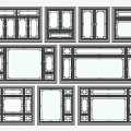 New Chinese-style casement window combination casement window floor-to-ceiling window 3d model
