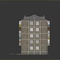 Traditional Multi story Residential Apartment Building With Multiple Balconies And Long Facade