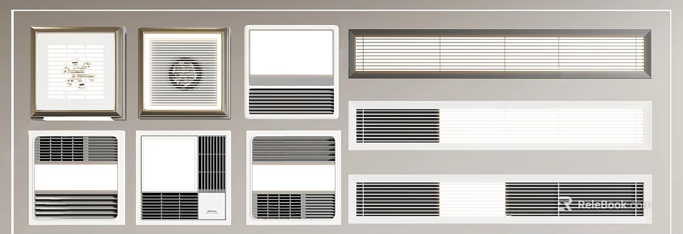 Modern Grille Lights For Ceiling With Various Design Styles And Structures 3d model 