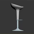 Modern White Bar Stool With Conical Seat Metal Base And Footrest Ring