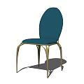 Teal Velvet Upholstered Dining Chair With Modern Elegant Gold Metal Legs Design